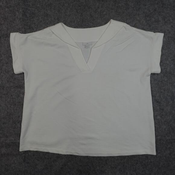 J. Jill Top Womens Extra Large Boxy Knit Sweater V-Neck Short Sleeve Pullover - Picture 1 of 9